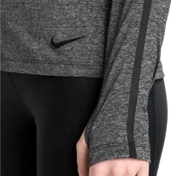 Nike  Pro Hypercool Gray Crew Neck Long Sleeve Mesh Top  size XL - Picture 2 of 12